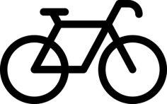 Bicycle Facing Right Outline Icon Svg Set, Free Vectors File